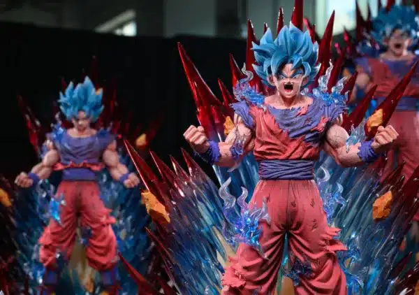 Dragon Ball Deyin Studio Goku Blue Kaioken Resin Statue 5 jpg