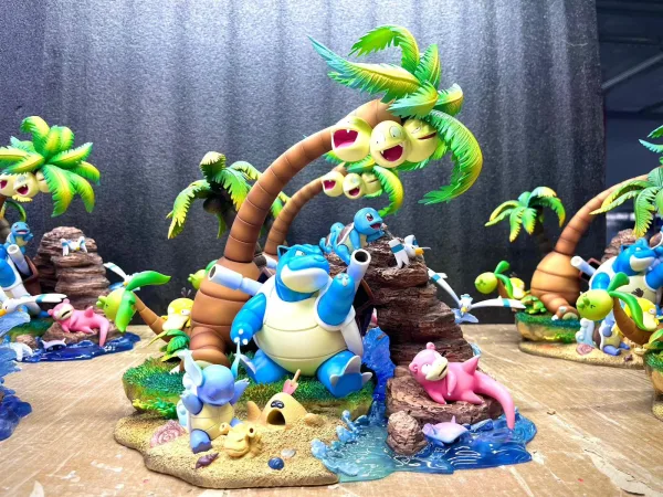 Pokemon Pc House Studio Blastoise Family Resin Statue 1