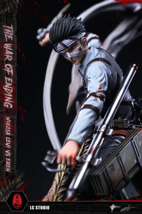 Attack on Titan LC Studio Mikasa x Levi Vs The Founding Titan Resin Statue 5 jpg