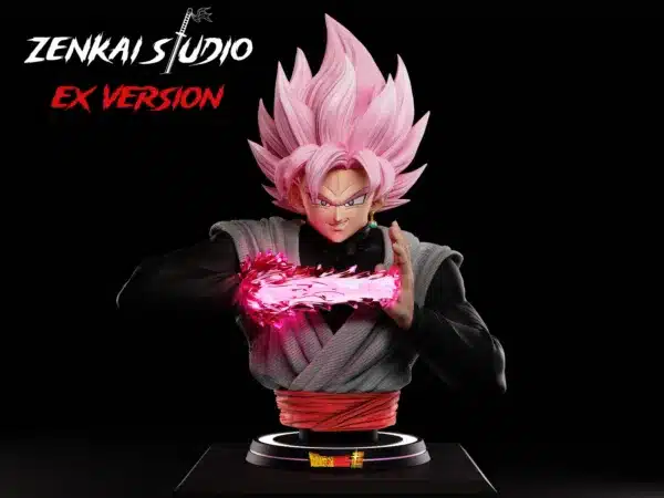 Dragon Ball Zenkai Studio Black Goku Rose Bust Resin Statue 2 jpg