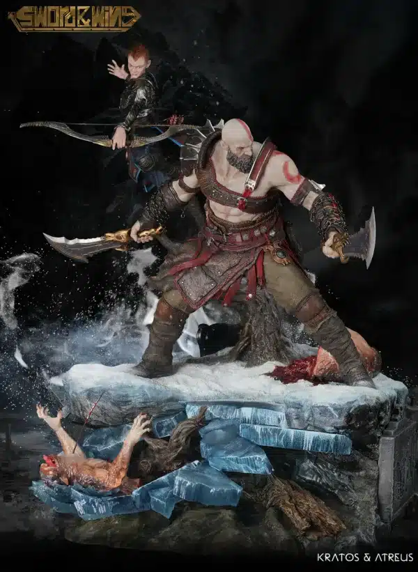 God of War Ragnarok Sword x Wing Studio Kratos x Atreus Resin Statue 1 jpg