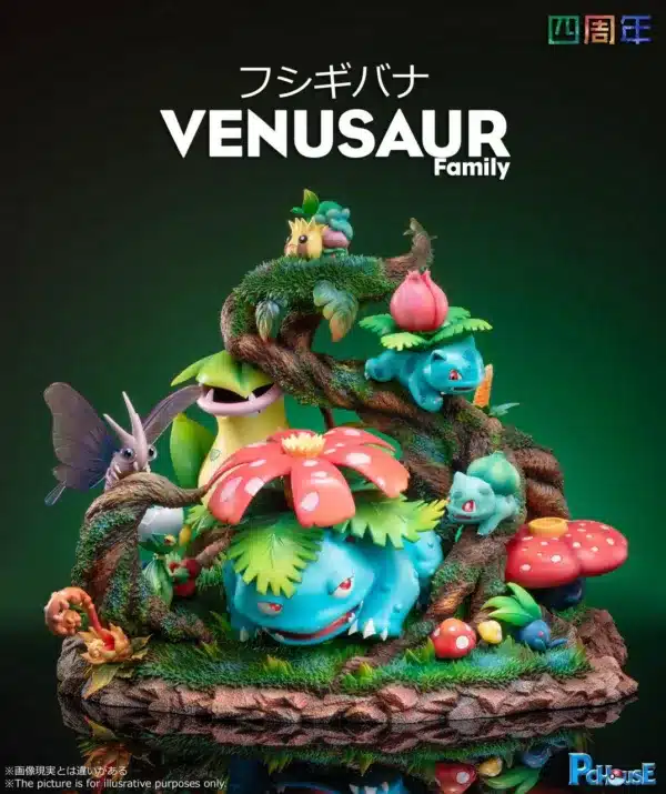 Pokemon Pc House Studio Venusaur Family Resin Statue 1 jpg
