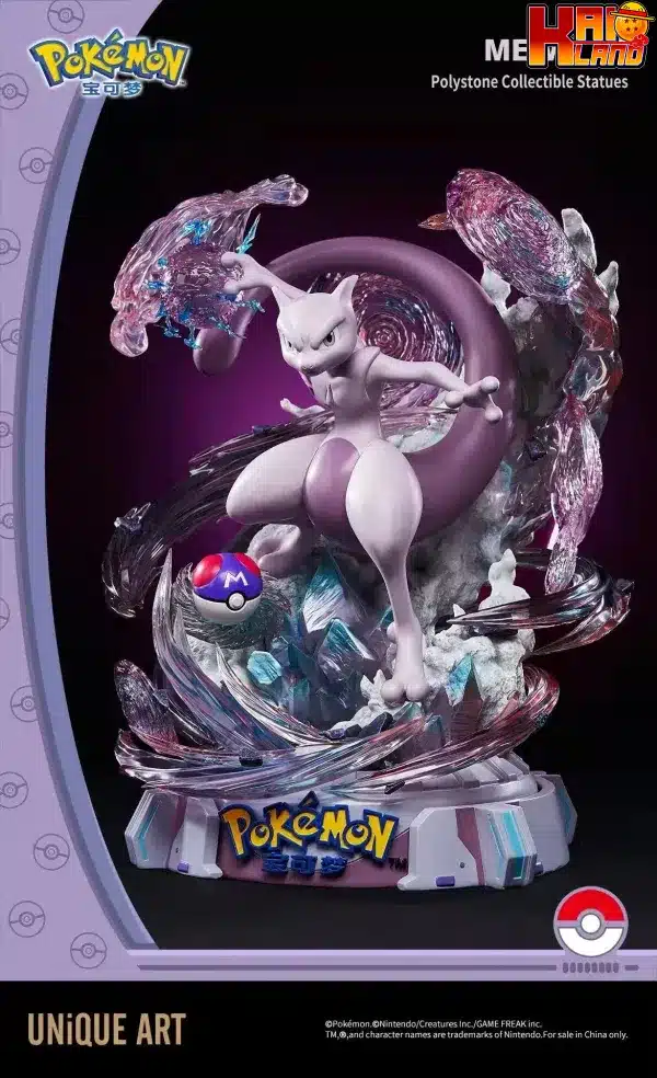 Pokemon Unique Art Mewtwo Licensed Resin Statue 1