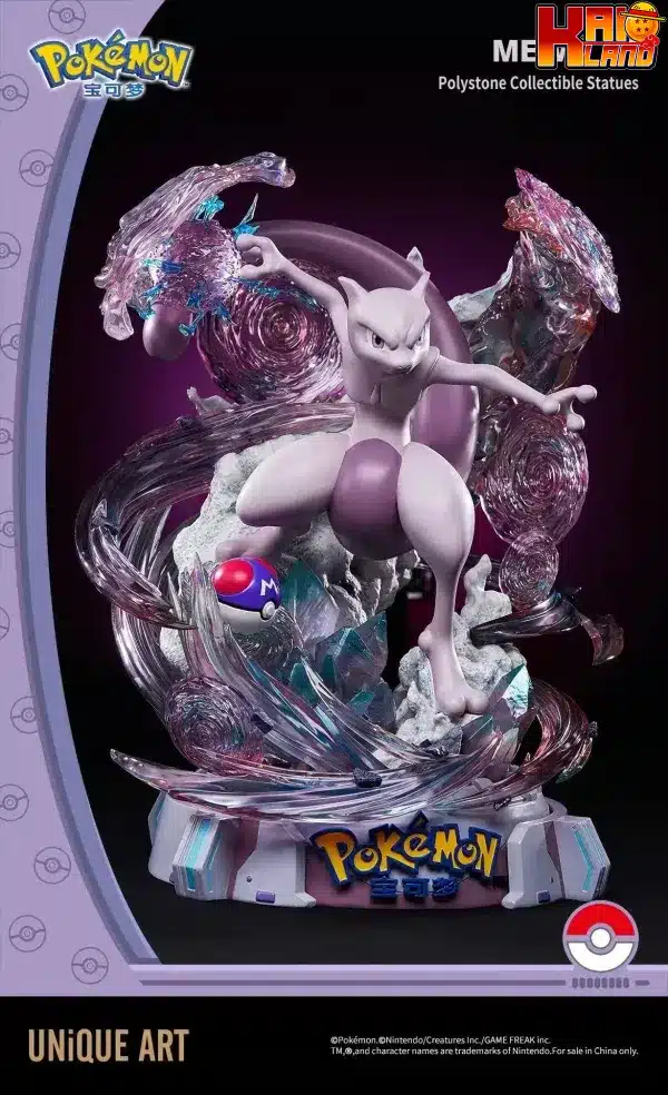 Pokemon Unique Art Mewtwo Licensed Resin Statue 2