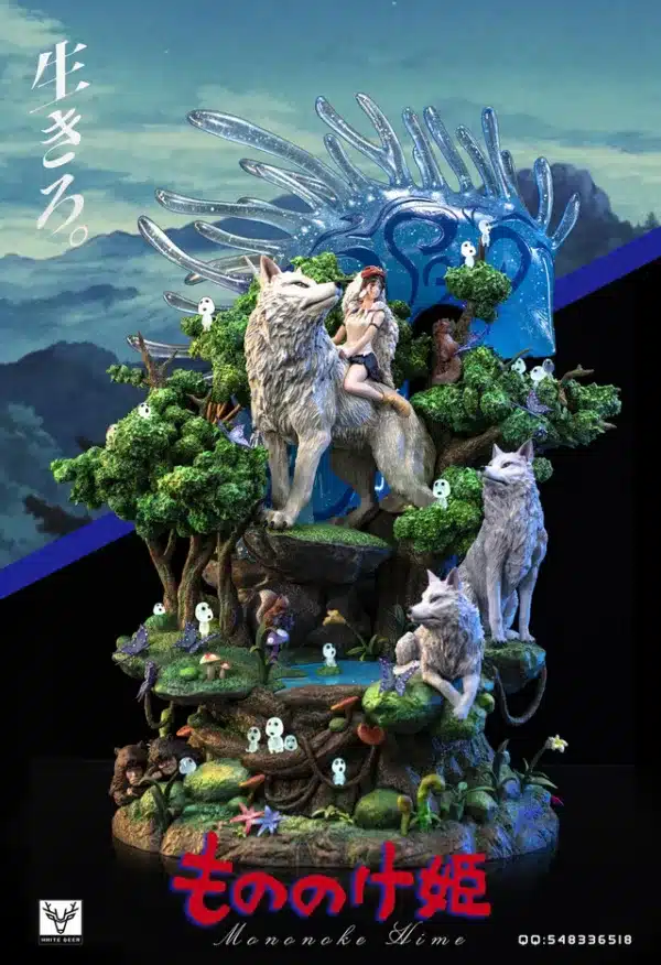 Princess Mononoke White Deer Studio Mononoke Hime Resin Statue 2 jpg