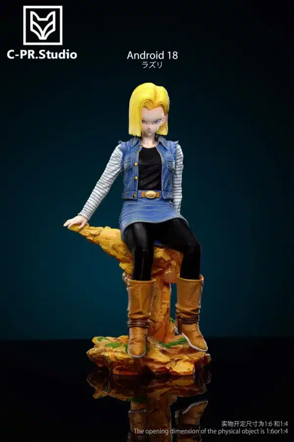 Dragon Ball CPR Studio Sitting Android 18 Resin Statue 1 jpg