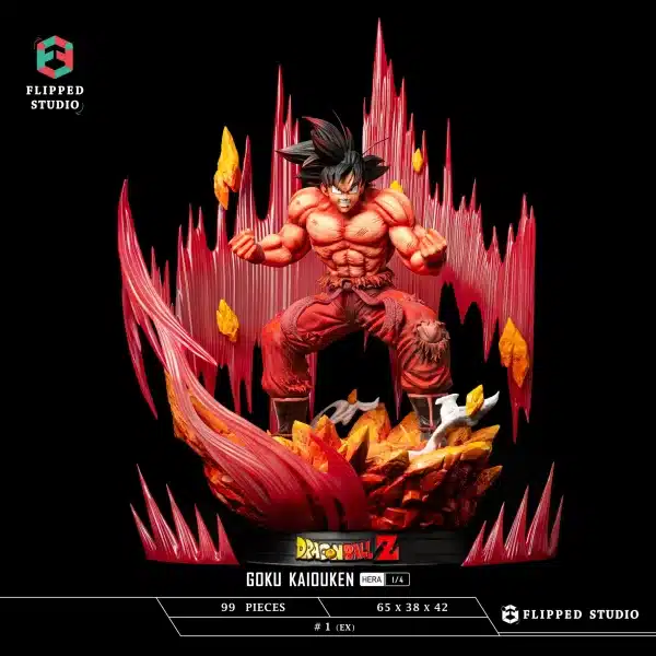 Dragon Ball Flipped Studio Goku Kaio Ken Resin Statue 1 jpg