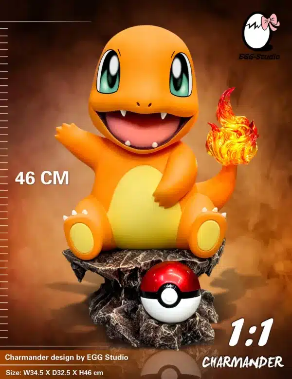 Pokemon EGG Studio Charmander Resin Statue 2 jpg