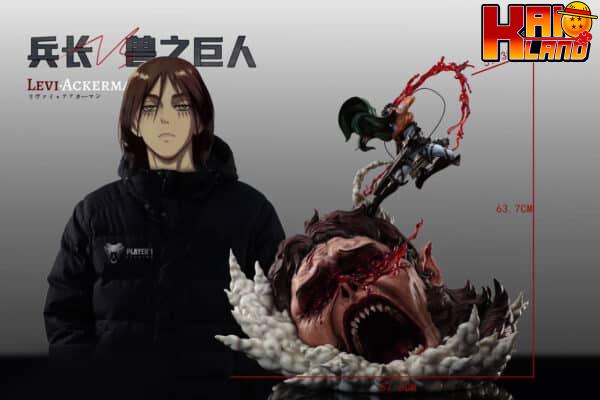 Attack on Titan Player 1 Studio Levi vs Titan Beast Resin Statue 1