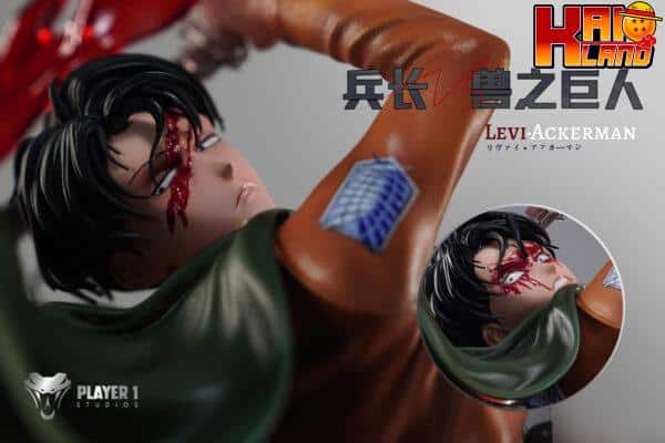 Attack on Titan Player 1 Studio Levi vs Titan Beast Resin Statue 3