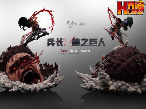 Attack on Titan Player 1 Studio Levi vs Titan Beast Resin Statue 6