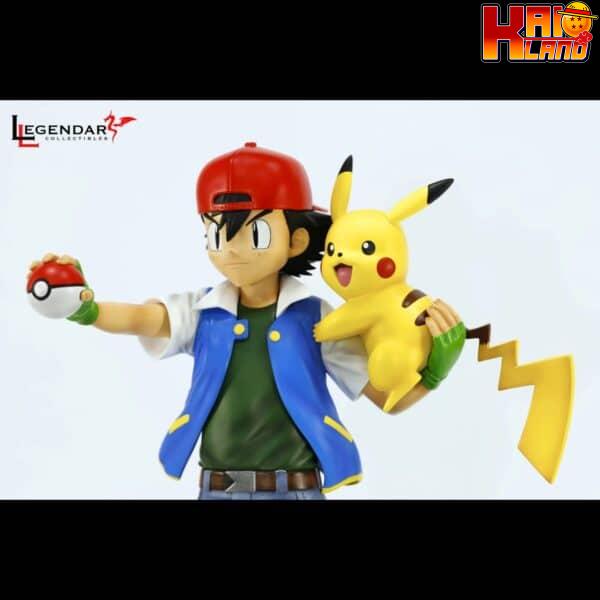 Pokemon Legendary Collectibles Ash Ketchum x Pikachu x Charmander x Squirtle x Bulbasaur Resin Statue 7