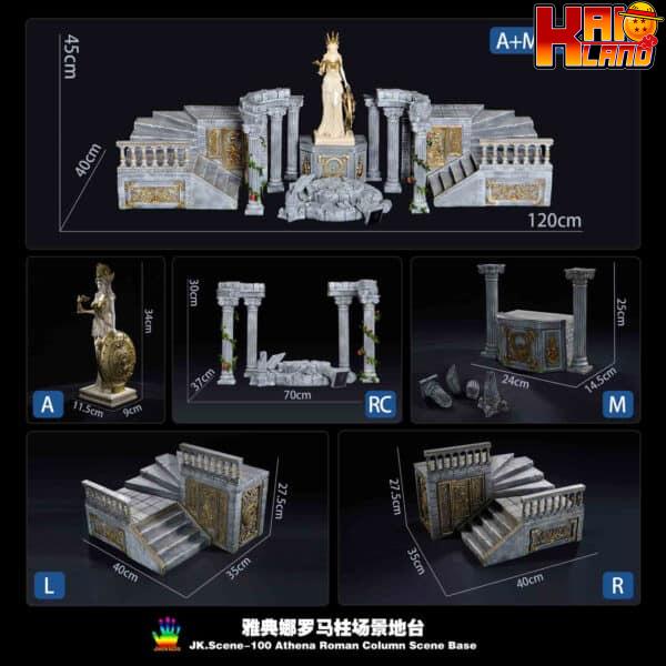 Saint Seiya JacksDo Studio Athena Roman Column Scene Base Resin Statue 1