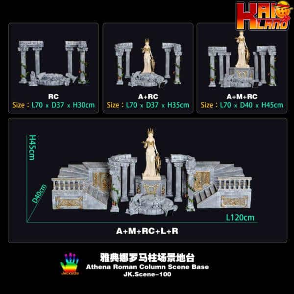 Saint Seiya JacksDo Studio Athena Roman Column Scene Base Resin Statue 8