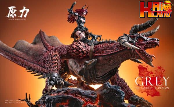 The Goddess Of Dragon Force Studio Gray Licensed Resin Statue 3