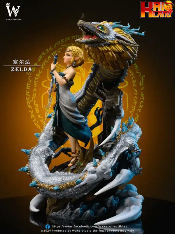 The Legend of Zelda Wake studio Zelda x Dragon Resin Statue 4