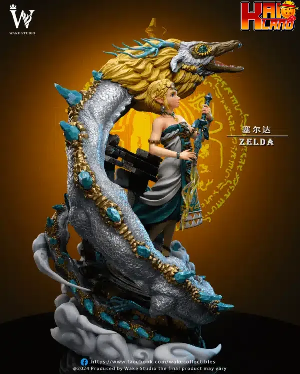 The Legend of Zelda Wake studio Zelda x Dragon Resin Statue 5