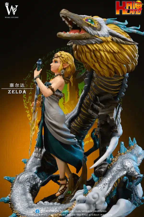 The Legend of Zelda Wake studio Zelda x Dragon Resin Statue 6