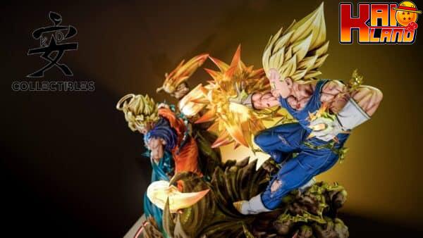 Dragon Ball KD Collectibles SS2 Goku VS SS2 Majin Vegeta Resin Statue 9 scaled