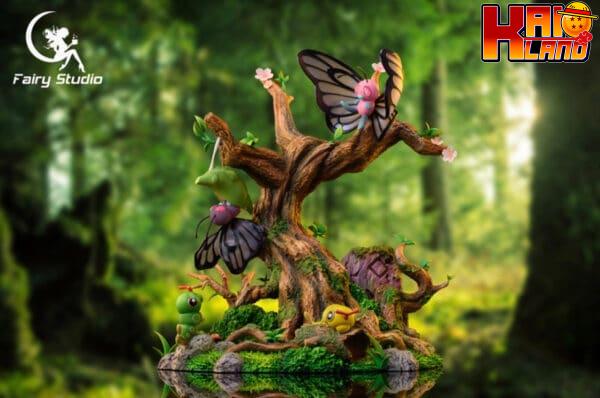 Pokemon Fairy Studio Caterpie Family Resin Statue 1