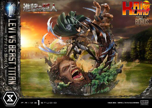 Attack on Titan Prime 1 Studio Levi Vs Beast Titan Licensed Resin Statue 3