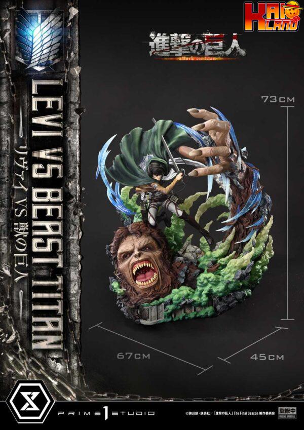 Attack on Titan Prime 1 Studio Levi Vs Beast Titan Licensed Resin Statue 7