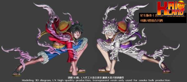One Piece LX Studio Gear 2 x Nika Luffy Resin Statue 1