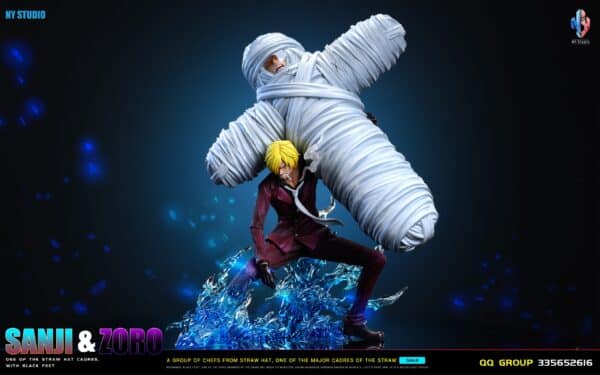 One Piece NY Studio Sanji Carrying Roronoa Zoro Resin Statue 1 scaled