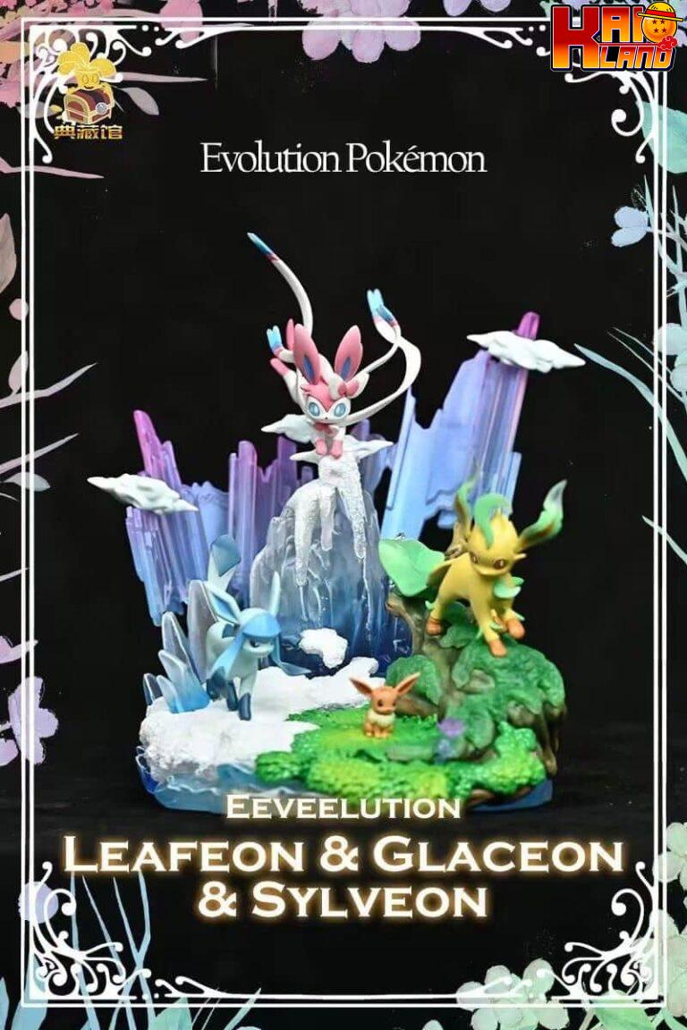 Pokemon Collection Hall Studio Glaceon x Leafeon x Sylveon Resin Statue 1