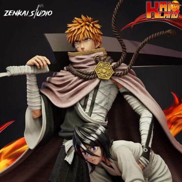 Bleach Zenkai studio Ichigo x Rukia Resin Statue 6