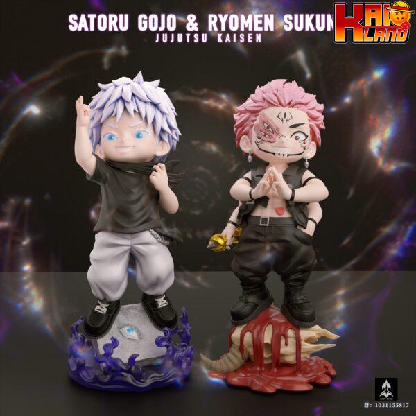 Jujutsu Kaisen Ninety Seven Studio Chibi Sukuna x Satoru Gojo Resin Statue 1 scaled