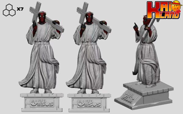 Marvel X7 Studio Deadpool Jesus Resin Statue 6 scaled