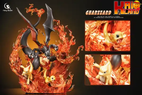 Pokemon Fairy Studio Charizard Family Resin Statue 2