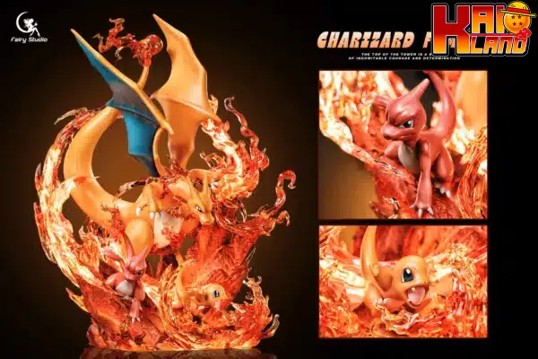 Pokemon Fairy Studio Charizard Family Resin Statue 5