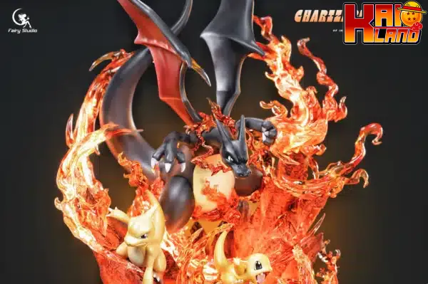 Pokemon Fairy Studio Charizard Family Resin Statue 6