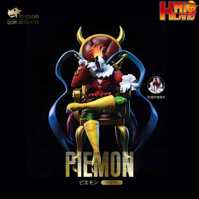 Digimon T1 Studio Piemon Sitting x Tonosama Gekomon Resin Statue 1