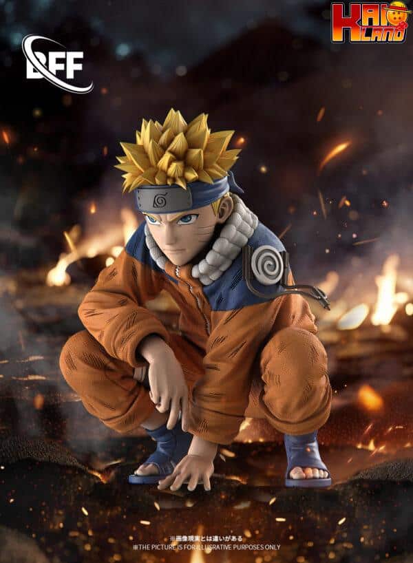 Naruto BFF Studio Crouching Uzumaki Naruto Resin Statue 5