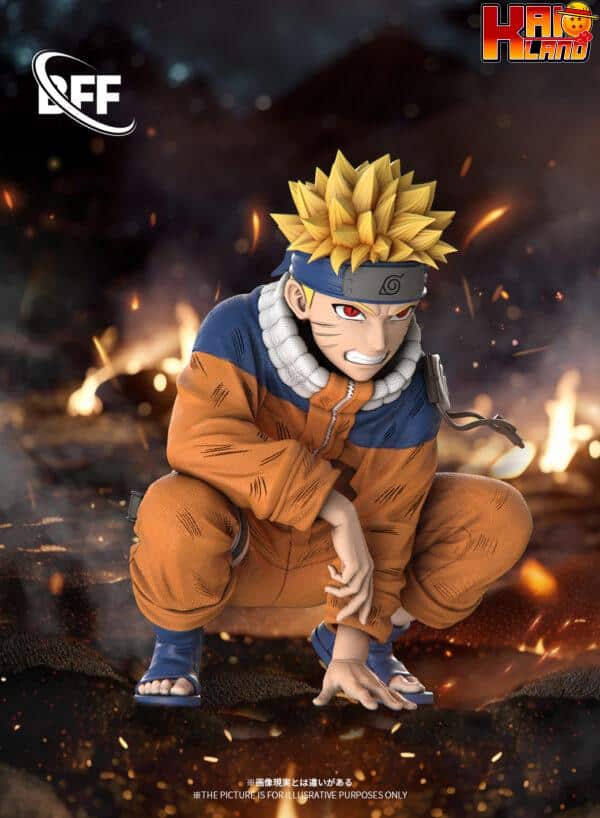 Naruto BFF Studio Crouching Uzumaki Naruto Resin Statue 6