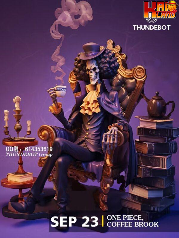 One Piece Thundebot Studio Brook Coffee Resin Statue 1