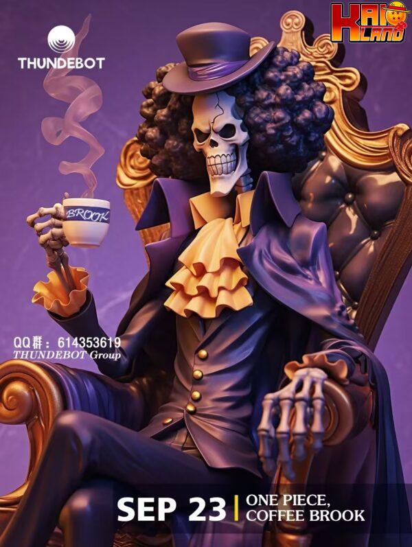 One Piece Thundebot Studio Brook Coffee Resin Statue 2