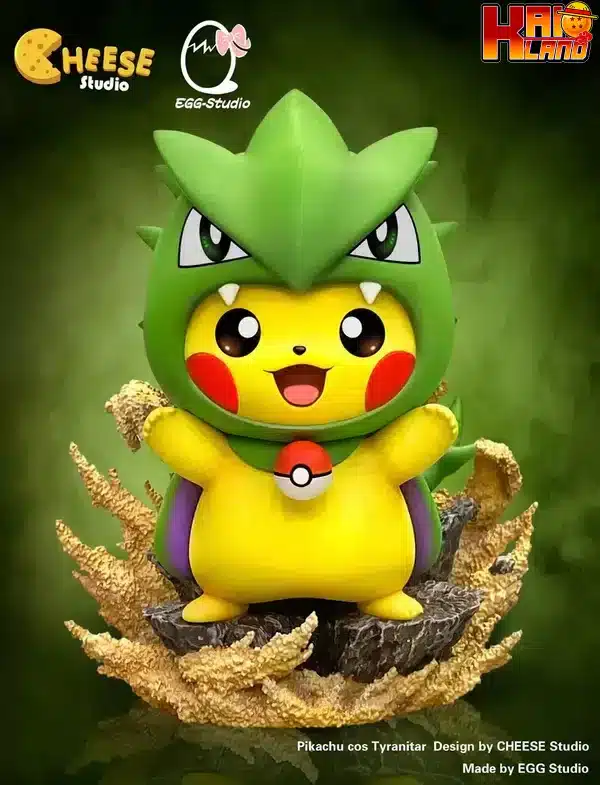 Pokemon EGG x CHEESE Studio Cosplay Tyranitar Pikachu Resin Statue 1