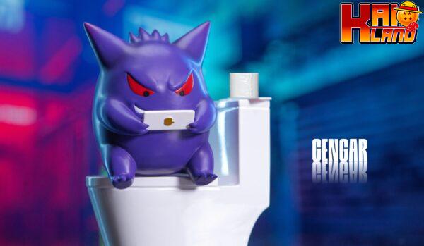 Pokemon NIUZI Studio Toilet Gengar Ornament Resin Statue 3 scaled