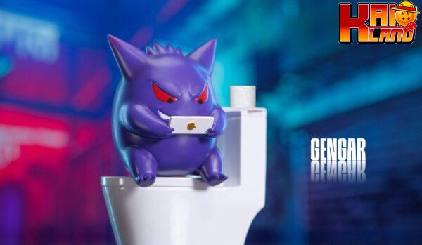 Pokemon NIUZI Studio Toilet Gengar Ornament Resin Statue 4 scaled