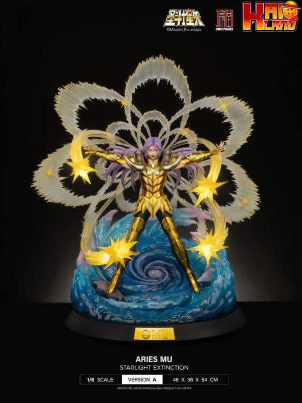 Saint Seiya Jimei Palace Aries Mu Licensed Resin Statue 1 min