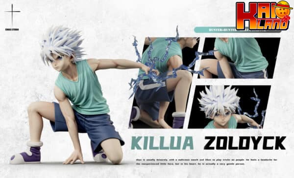 Hunter x Hunter Cross Studio Squatting Speed ​​Killua Zoldyck Resin Statue 2