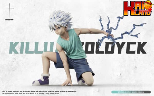 Hunter x Hunter Cross Studio Squatting Speed ​​Killua Zoldyck Resin Statue 3