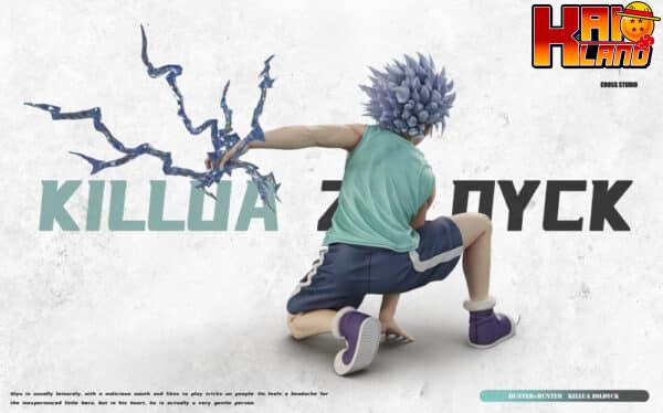 Hunter x Hunter Cross Studio Squatting Speed ​​Killua Zoldyck Resin Statue 4