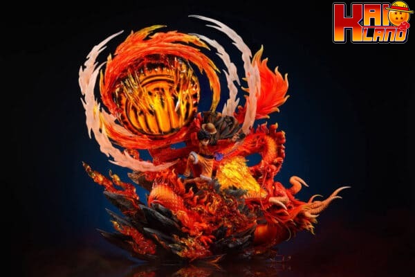 One Piece RanDian Studio Luffy vs Fire Dragon Resin Statue 1