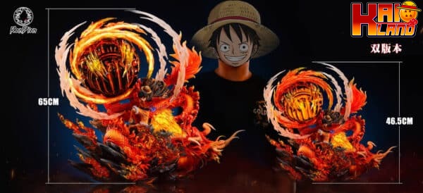 One Piece RanDian Studio Luffy vs Fire Dragon Resin Statue 3