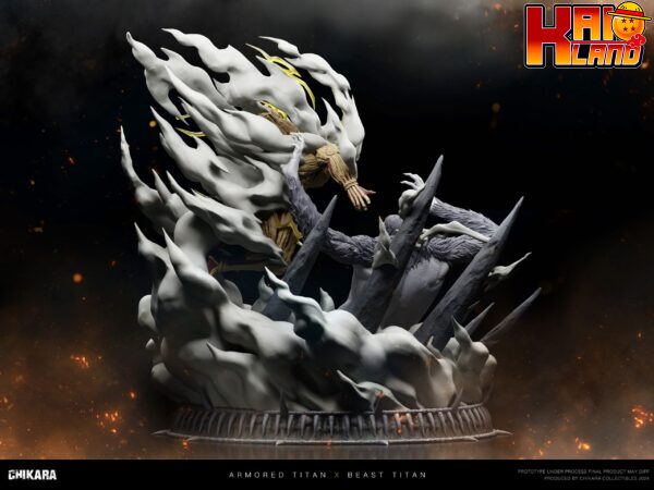 Attack on Titan Chikara Studio Armored Titan Vs Beast Titan Resin Statue 7 scaled